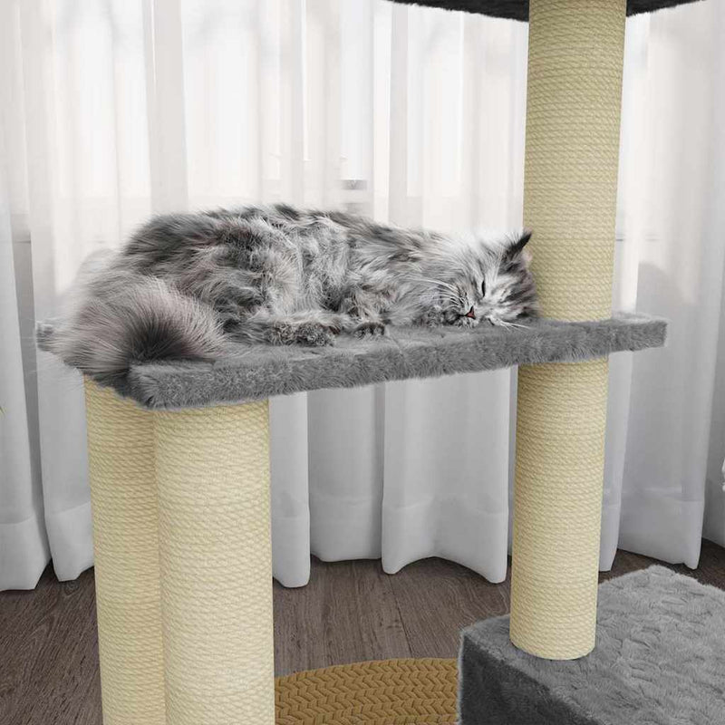 Afbeelding laden in galerijviewer, Vidaxl kattenmeubel met sisal krabpalen 71 cm lichtgrijs
