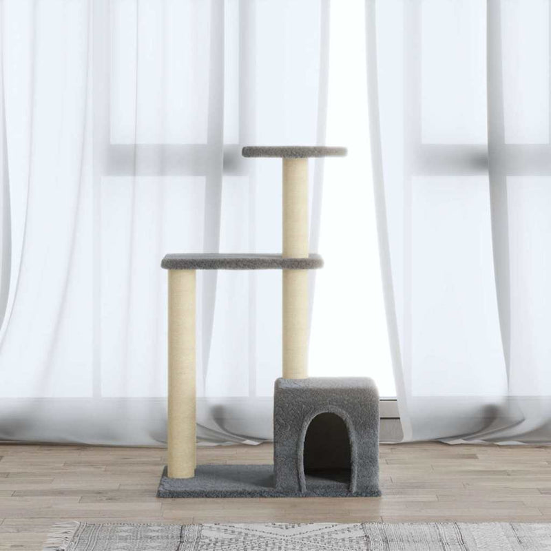 Afbeelding laden in galerijviewer, Vidaxl kattenmeubel met sisal krabpalen 71 cm lichtgrijs
