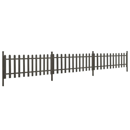 Vidaxl hek met palen 3 st 614x80 cm hkc