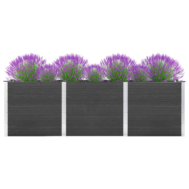 Afbeelding laden in galerijviewer, VidaXL Plantenbak verhoogd 300x100x91 cm HKC grijs
