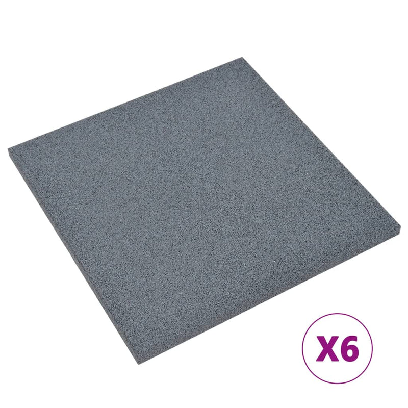 Afbeelding laden in galerijviewer, Vidaxl valtegels 6 st 50x50x3 cm rubber grijs
