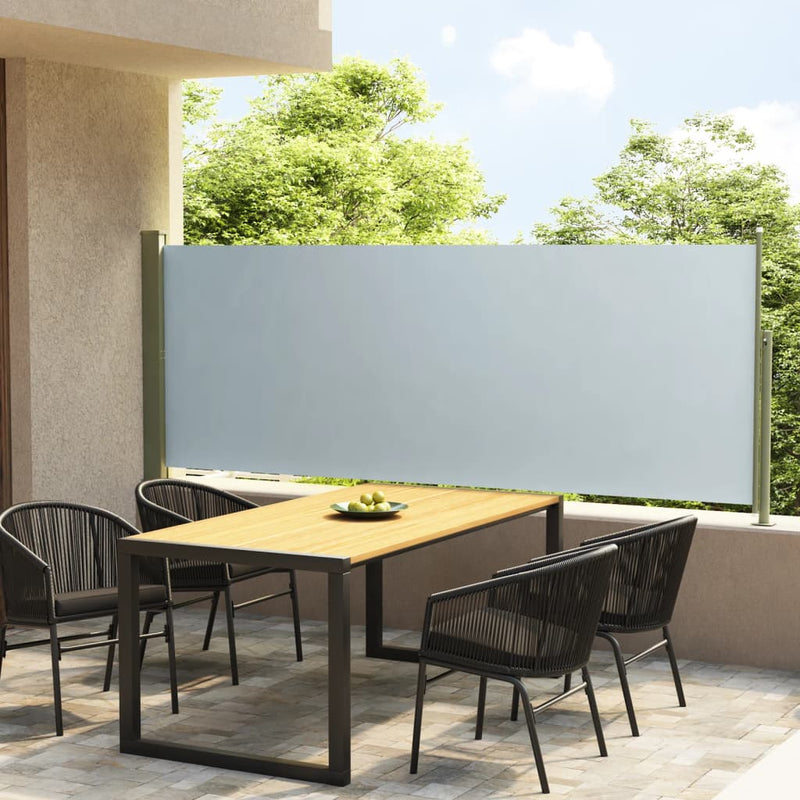 Afbeelding laden in galerijviewer, VidaXL Tuinscherm uittrekbaar 117x300 cm grijs
