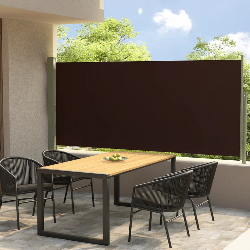 Afbeelding laden in galerijviewer, VidaXL Tuinscherm uittrekbaar 117x300 cm bruin
