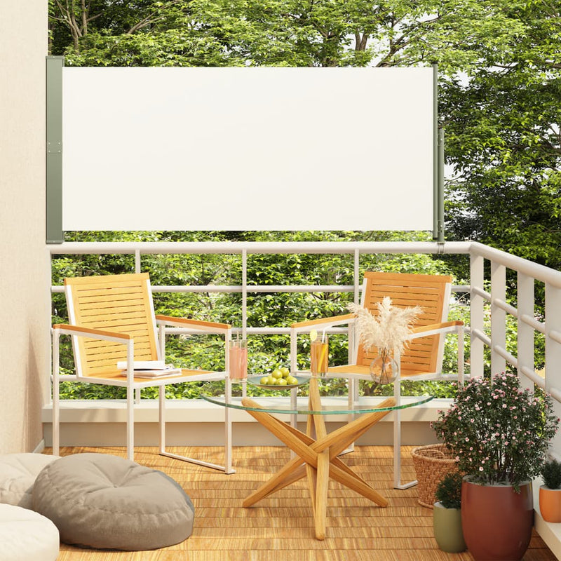 Afbeelding laden in galerijviewer, Vidaxl tuinscherm uittrekbaar 140x300 cm crème
