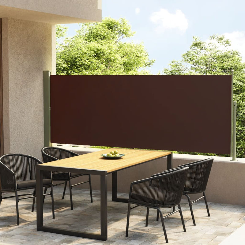 Afbeelding laden in galerijviewer, VidaXL Tuinscherm uittrekbaar 140x300 cm bruin
