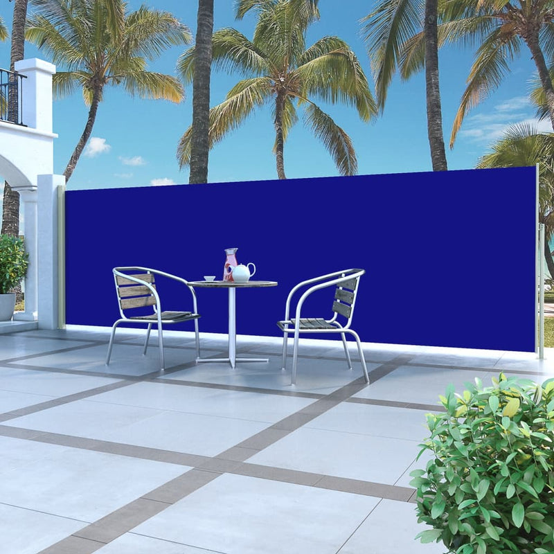 Afbeelding laden in galerijviewer, Vidaxl tuinscherm uittrekbaar 160x500 cm blauw
