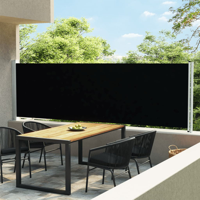 Afbeelding laden in galerijviewer, VidaXL Tuinscherm uittrekbaar 140x600 cm zwart
