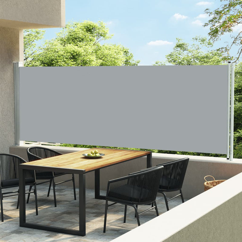 Afbeelding laden in galerijviewer, VidaXL Tuinscherm uittrekbaar 160x600 cm grijs
