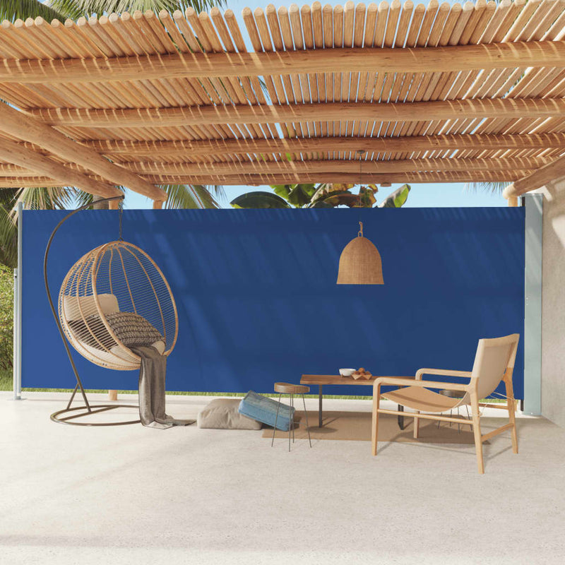 Afbeelding laden in galerijviewer, Vidaxl tuinscherm uittrekbaar 200x600 cm blauw
