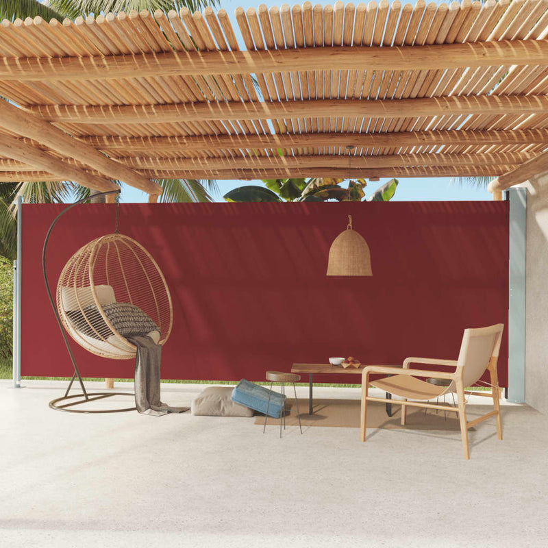 Afbeelding laden in galerijviewer, Vidaxl tuinscherm uittrekbaar 200x600 cm rood

