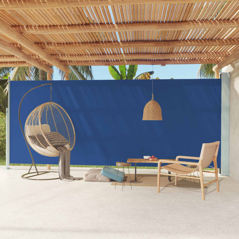 Afbeelding laden in galerijviewer, Vidaxl tuinscherm uittrekbaar 220x600 cm blauw
