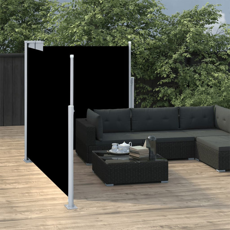 Afbeelding laden in galerijviewer, VidaXL Windscherm uittrekbaar 117x600 cm zwart
