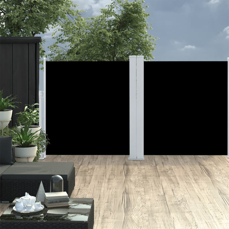 Afbeelding laden in galerijviewer, VidaXL Windscherm uittrekbaar 117x600 cm zwart
