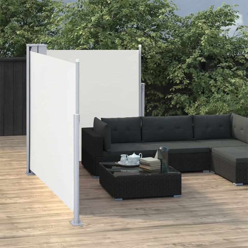 Afbeelding laden in galerijviewer, VidaXL Windscherm uittrekbaar 117x600 cm crèmekleurig
