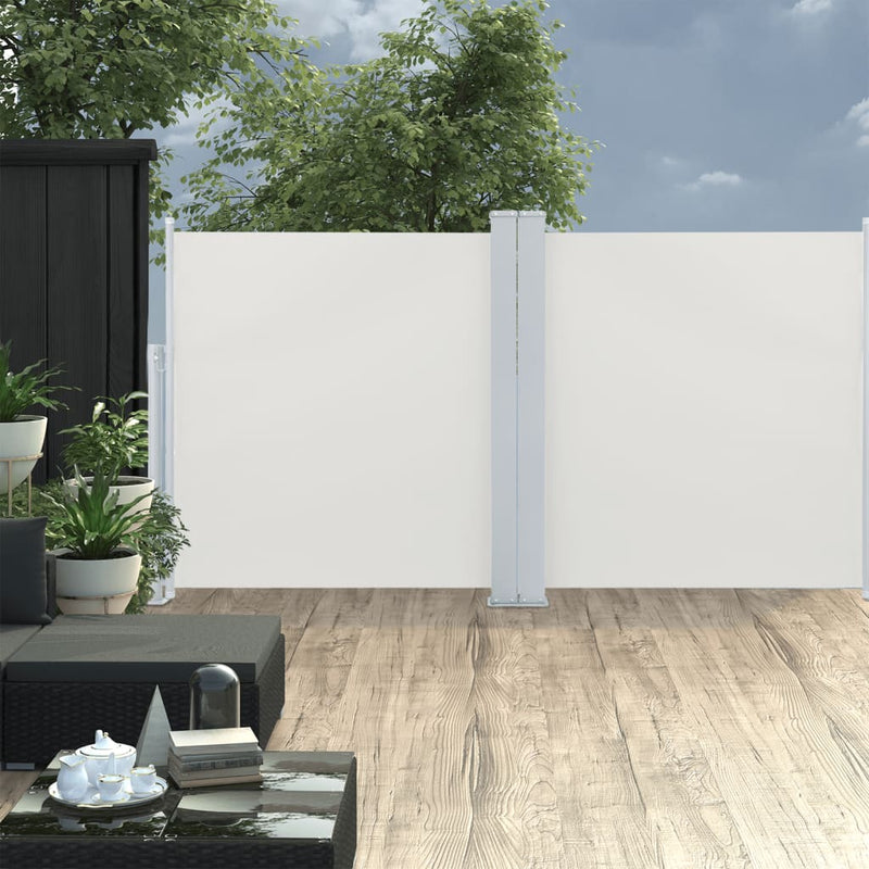Afbeelding laden in galerijviewer, VidaXL Windscherm uittrekbaar 117x600 cm crèmekleurig
