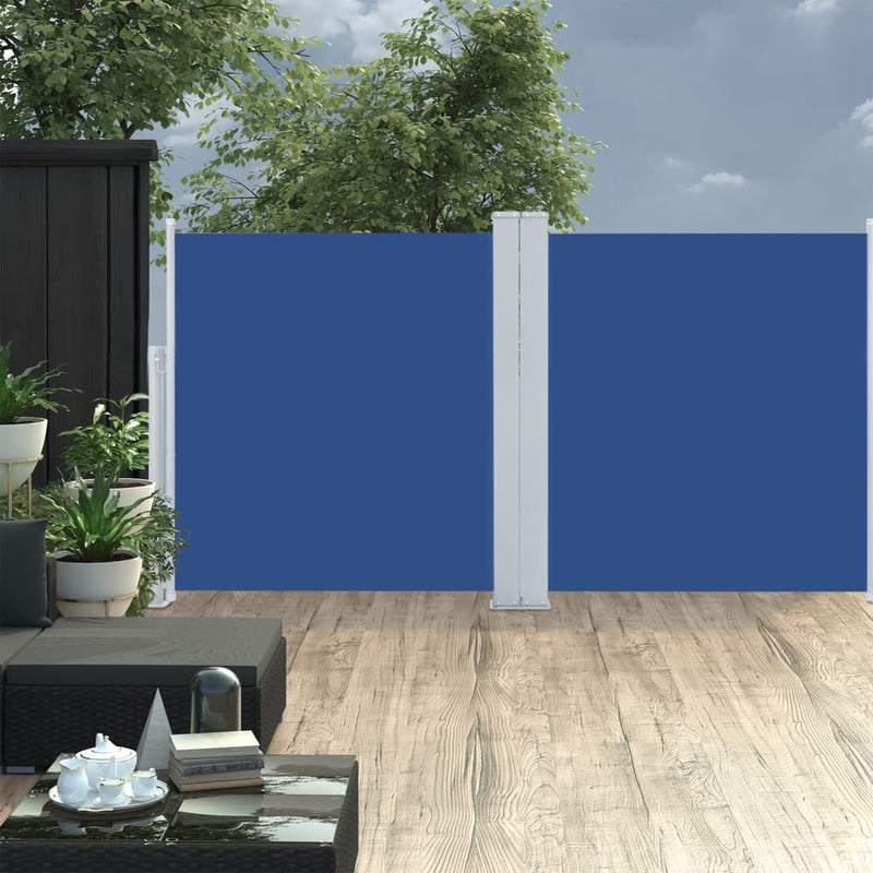 Afbeelding laden in galerijviewer, VidaXL Windscherm uittrekbaar 117x600 cm blauw
