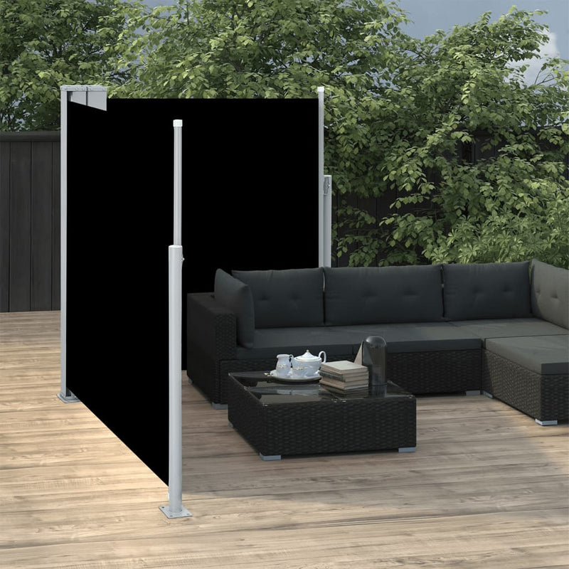Afbeelding laden in galerijviewer, Vidaxl windscherm uittrekbaar 140x600 cm zwart
