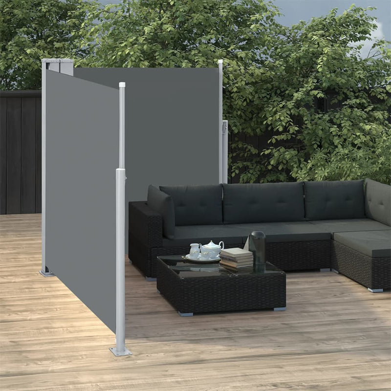 Afbeelding laden in galerijviewer, VidaXL Windscherm uittrekbaar 140x600 cm antraciet
