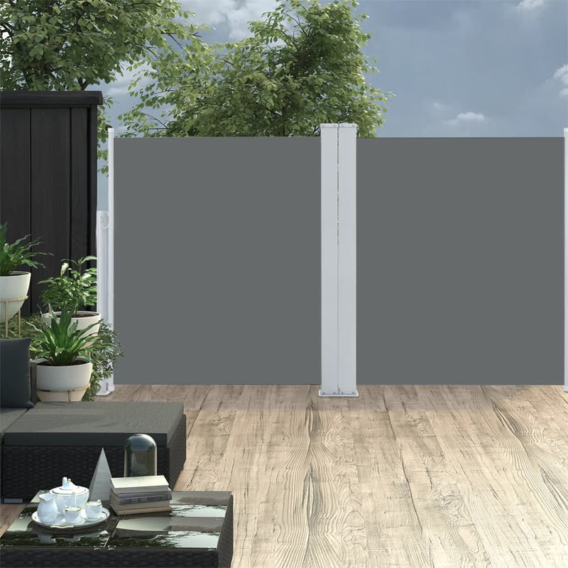 Afbeelding laden in galerijviewer, VidaXL Windscherm uittrekbaar 140x600 cm antraciet
