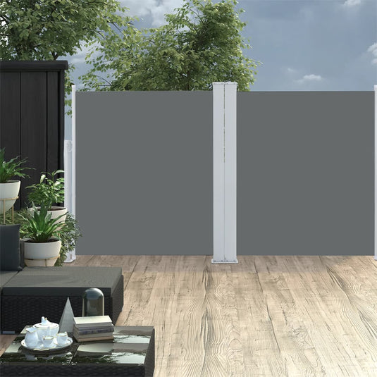 VidaXL Windscherm uittrekbaar 140x600 cm antraciet