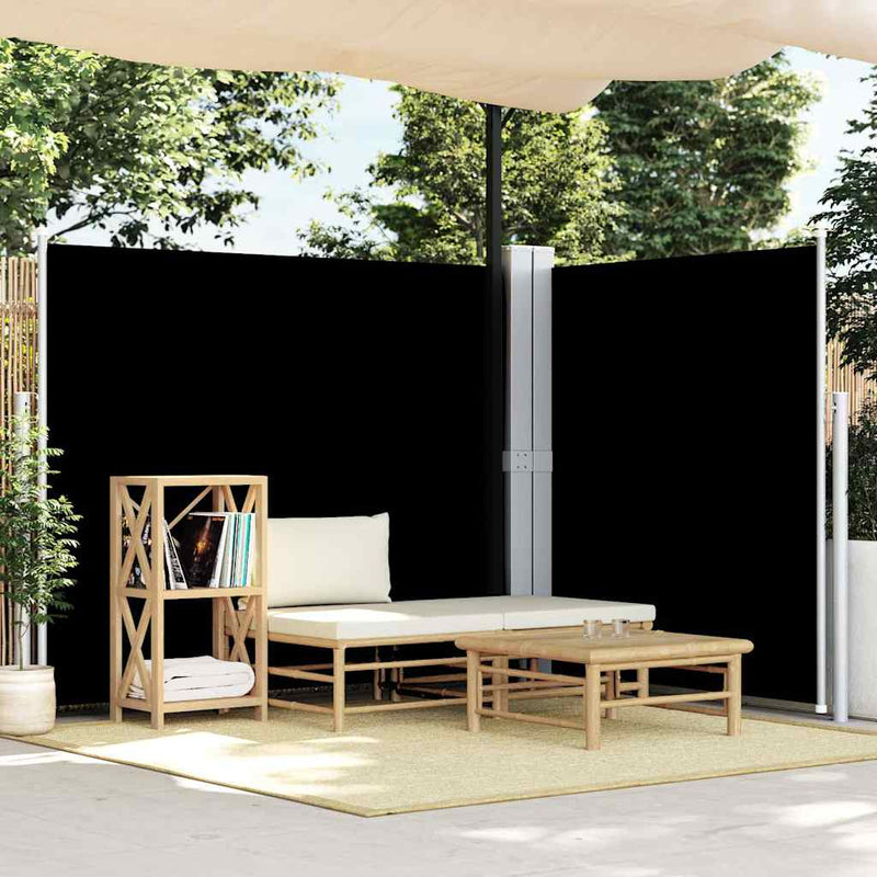 Afbeelding laden in galerijviewer, Vidaxl windscherm uittrekbaar 180x600 cm zwart

