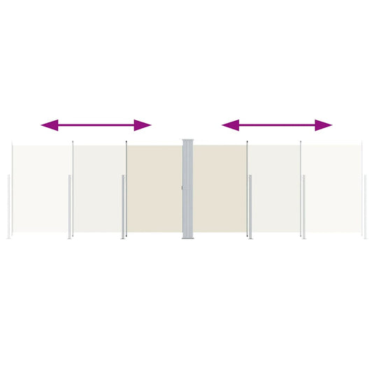 Vidaxl windscherm uittrekbaar 180x600 cm crèmekleurig