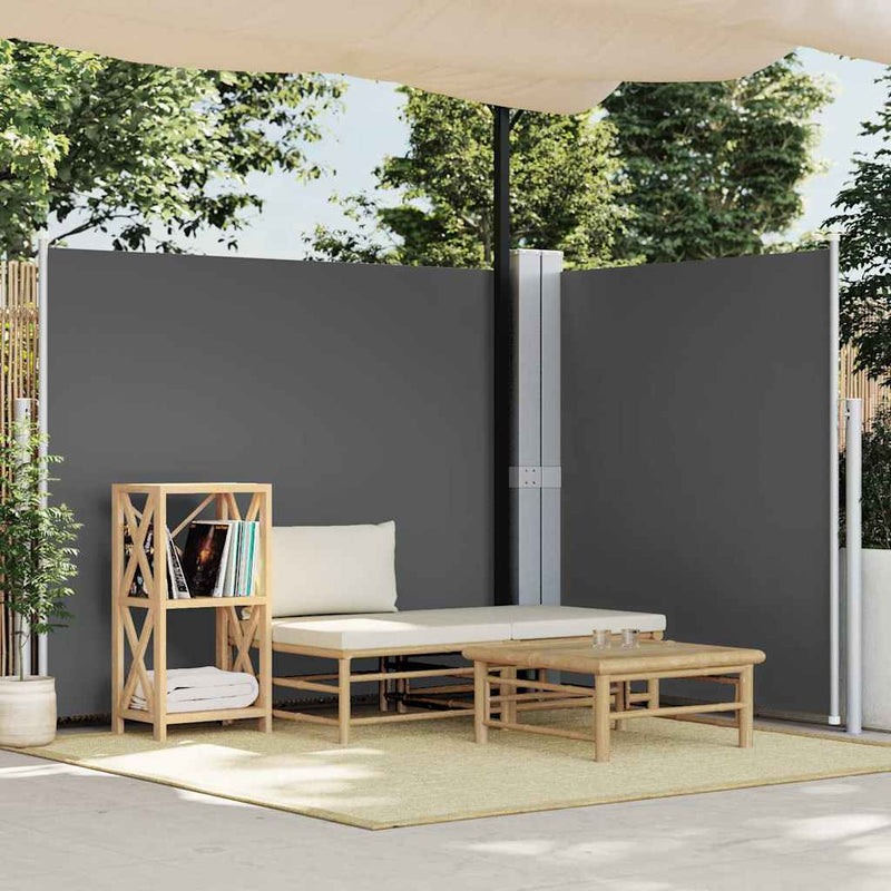 Afbeelding laden in galerijviewer, Vidaxl windscherm uittrekbaar 180x600 cm antracietkleurig
