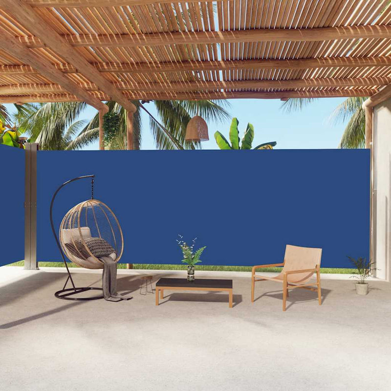 Afbeelding laden in galerijviewer, Vidaxl windscherm uittrekbaar 220x1000 cm blauw
