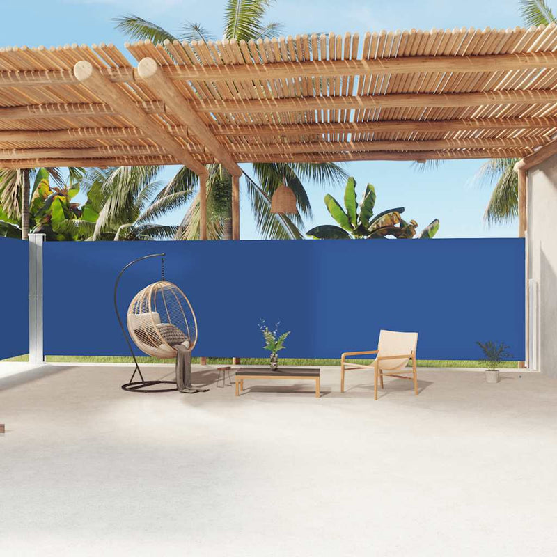 Afbeelding laden in galerijviewer, Vidaxl windscherm uittrekbaar 200x1200 cm blauw
