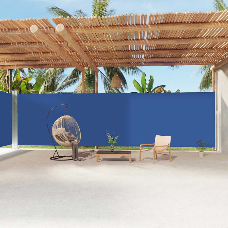 Afbeelding laden in galerijviewer, Vidaxl windscherm uittrekbaar 220x1200 cm blauw
