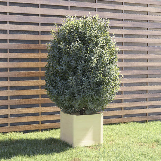 VidaXL Plantenbak 40x40x40 cm massief grenenhout wit