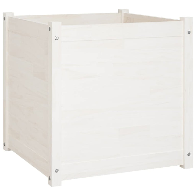 Afbeelding laden in galerijviewer, VidaXL Plantenbakken 2 st 60x60x60 cm massief grenenhout wit
