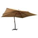 Vidaxl zweefparasol met houten paal 400x300 cm taupe