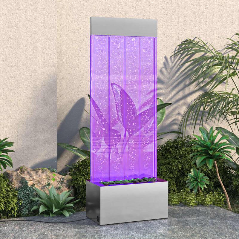 Afbeelding laden in galerijviewer, VidaXL Bubbelzuil met RGB LED's 110 cm roestvrij staal en acryl
