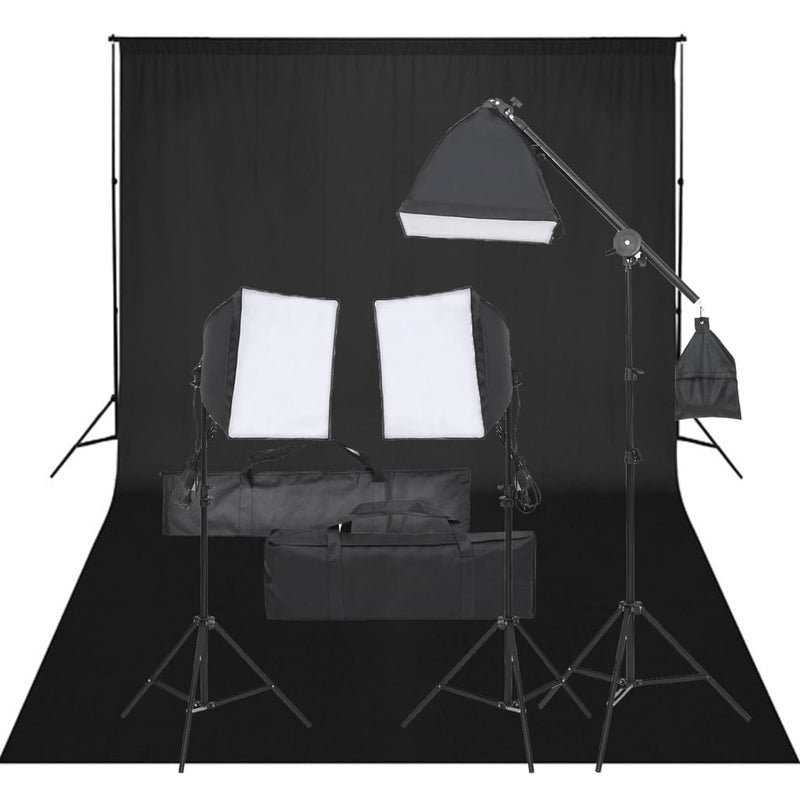 Afbeelding laden in galerijviewer, Vidaxl fotostudioset met verlichtingsset en achtergrond
