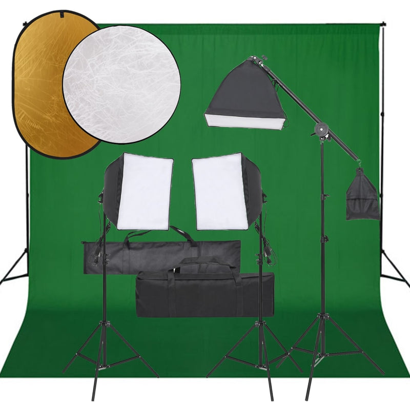 Afbeelding laden in galerijviewer, Vidaxl fotostudioset met verlichtingsset, achtergrond en reflector
