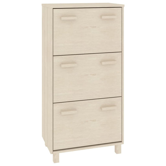 Vidaxl schoenenkast hamar 59,5x35x117 cm grenenhout honingbruin