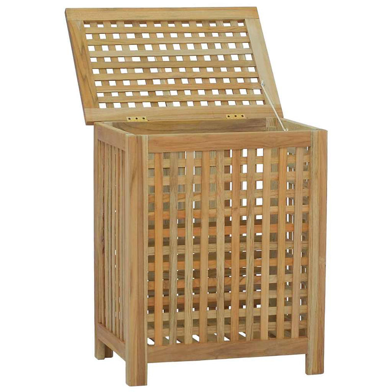 Afbeelding laden in galerijviewer, Vidaxl wasmand 50x35x60 cm massief teakhout
