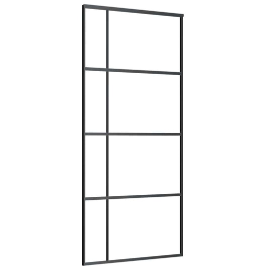 Vidaxl schuifdeur 90x205 cm esg-glas en aluminium zwart