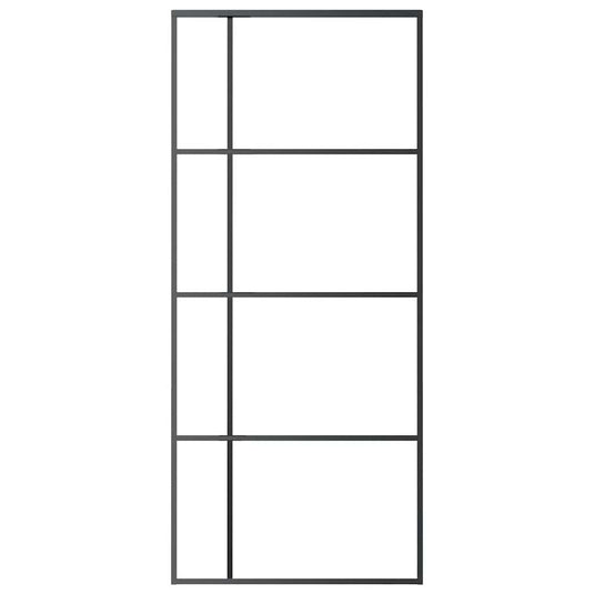 Vidaxl schuifdeur 90x205 cm esg-glas en aluminium zwart
