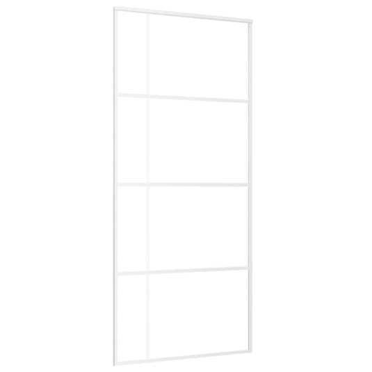 Vidaxl schuifdeur 90x205 cm esg-glas en aluminium wit