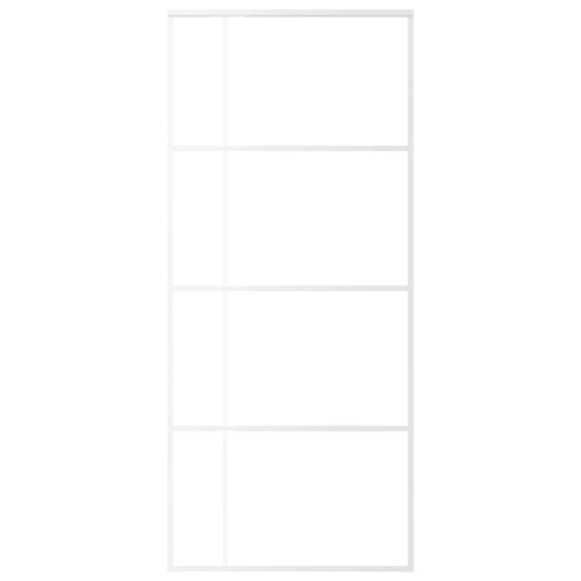 Vidaxl schuifdeur 90x205 cm esg-glas en aluminium wit