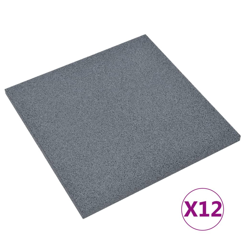 Afbeelding laden in galerijviewer, VidaXL Valtegels 12 st 50x50x3 cm rubber grijs
