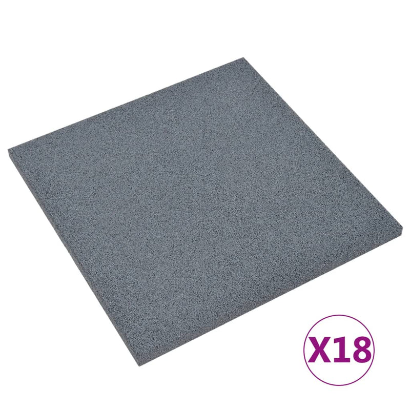 Afbeelding laden in galerijviewer, VidaXL Valtegels 18 st 50x50x3 cm rubber grijs
