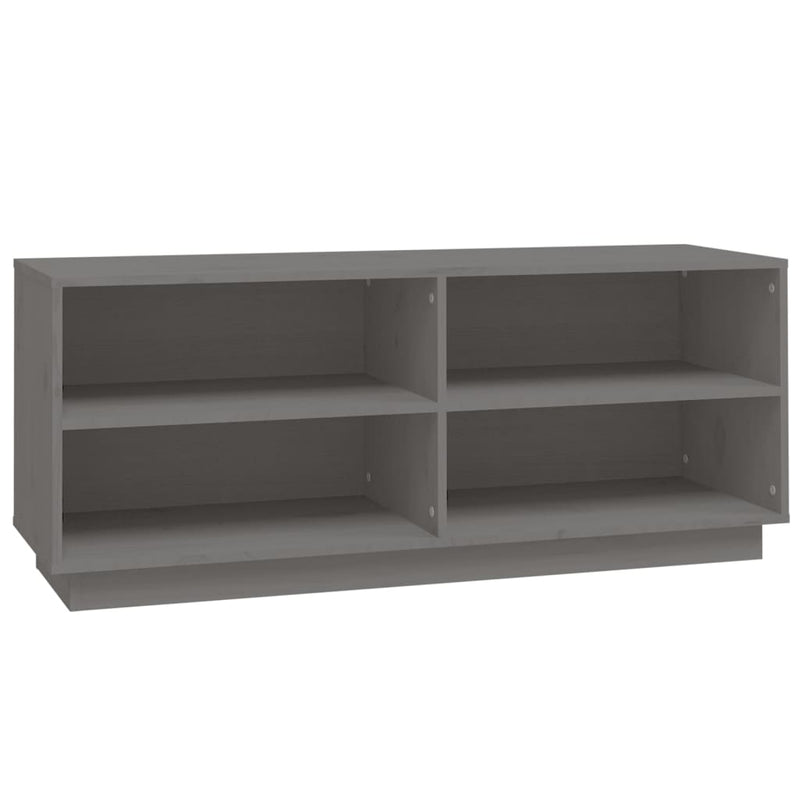 Afbeelding laden in galerijviewer, Vidaxl schoenenkast 110x34x45 cm massief grenenhout grijs
