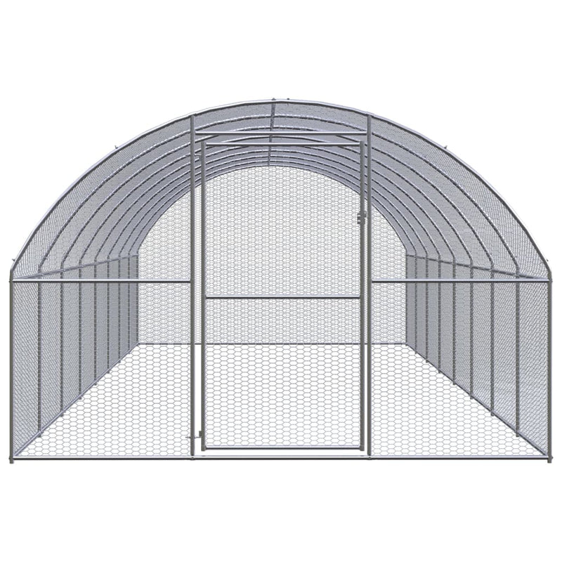 Afbeelding laden in galerijviewer, VidaXL Kippenren 3x8x2 m gegalvaniseerd staal
