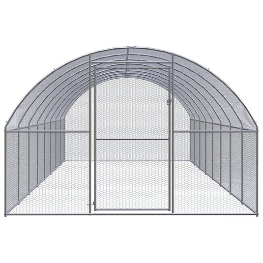 VidaXL Kippenren 3x8x2 m gegalvaniseerd staal