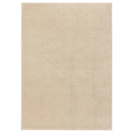 VidaXL Vloerkleed kortpolig 140x200 cm beige