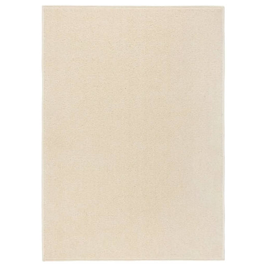 VidaXL Vloerkleed kortpolig 140x200 cm crèmekleurig
