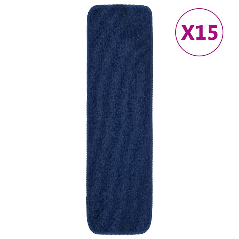 Afbeelding laden in galerijviewer, Vidaxl trapmatten 15 st anti-slip rechthoekig 75x20 cm marineblauw
